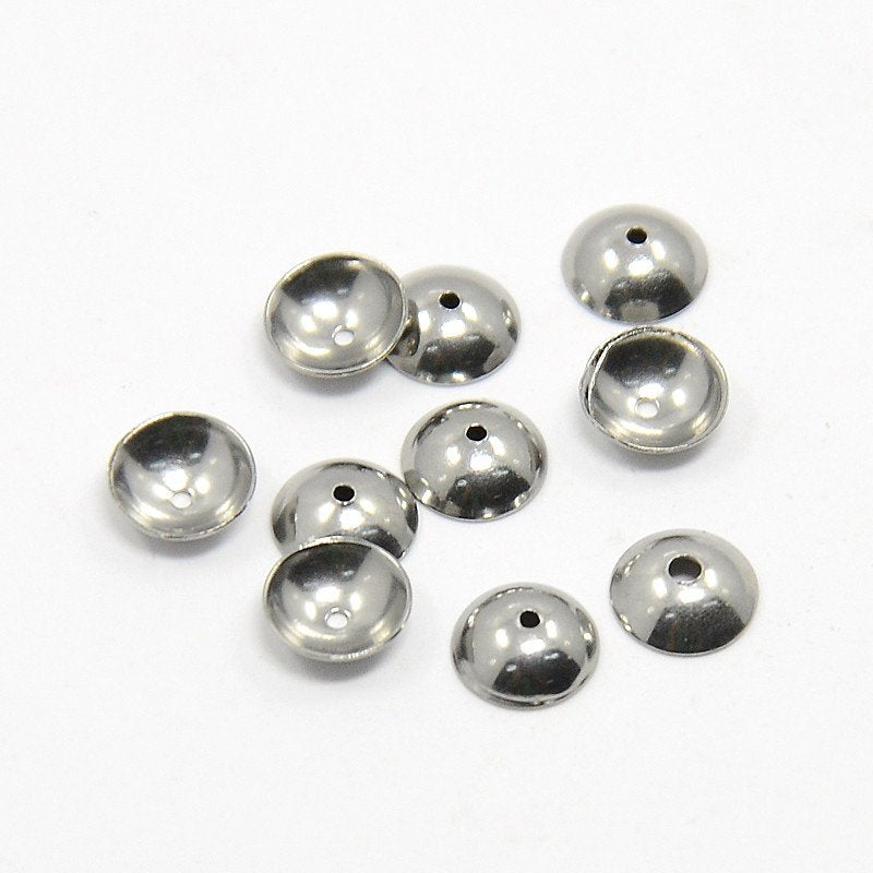 Pärlhattar, Rostfritt stål,6x2 mm, 25 st, (12160)