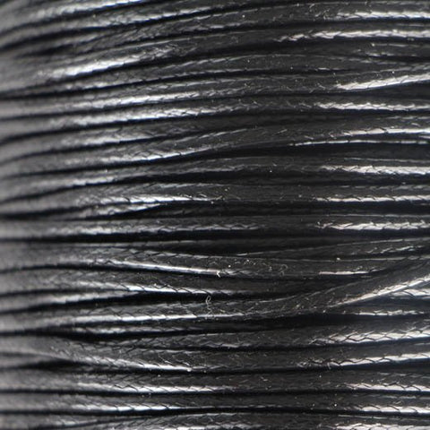 F029 Vaxad bomullstråd svart 2 mm, 1 m