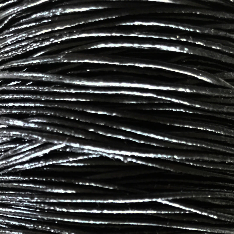 Läderband svart 1,5 mm. 1 m (F070)