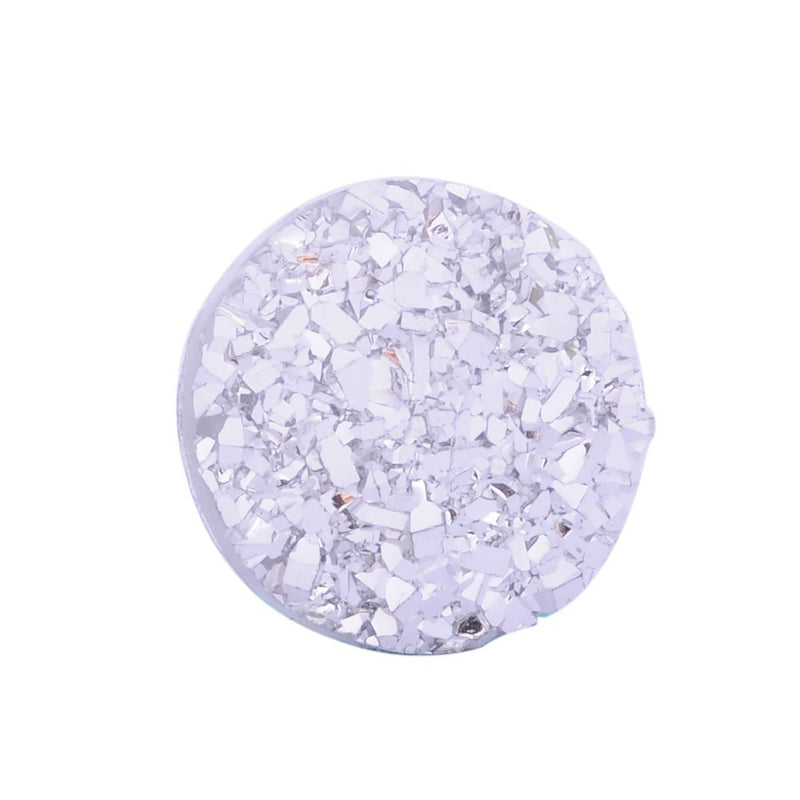 Cabochon resin, vit/glitter, 12 mm, 2 st,(12209)