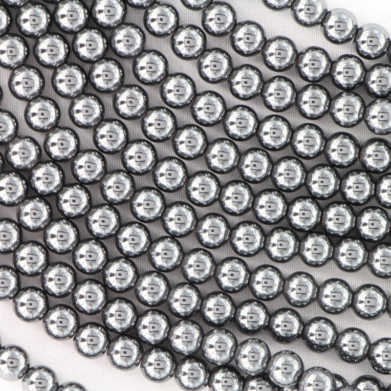 Hematit 6 mm, 1 sträng ca 72 st (A013)