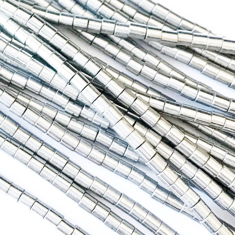 Hematit cylinder 2x2 mm. Stål. 1 sträng.