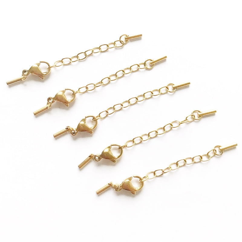 Komplett lås, Rostfritt stål, Guld,  1 mm, 1 st, (12494)